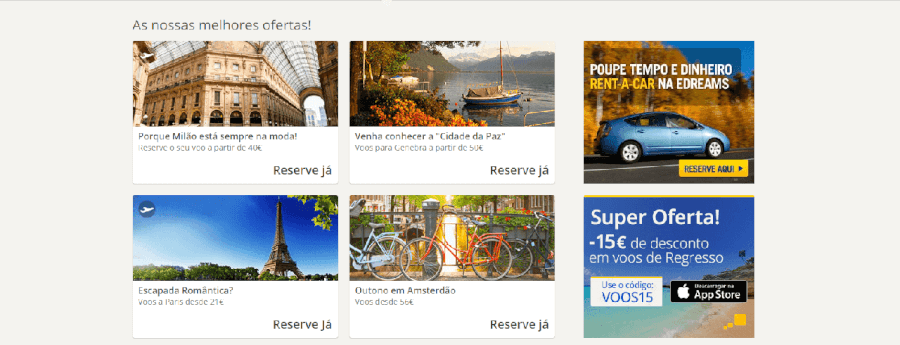 Melhores ofertas na Edreams Melhores ofertas na Edreams