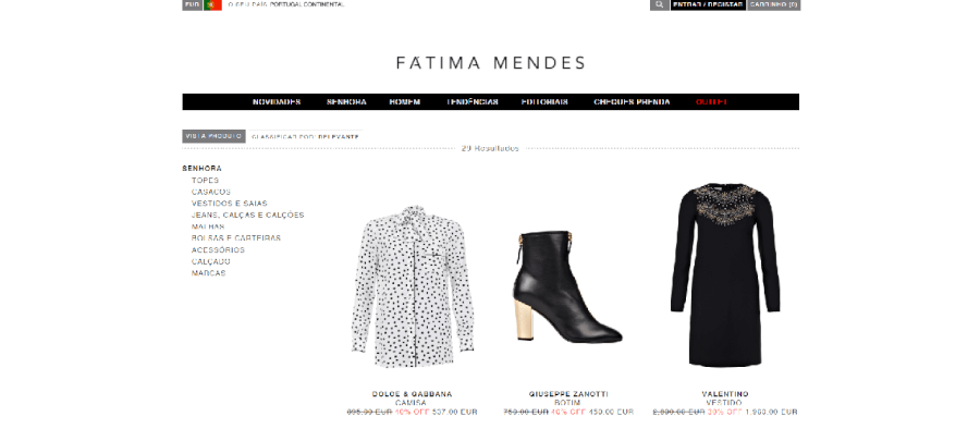 Descontos em diversos produtos de senhora Descontos em diversos produtos de senhora