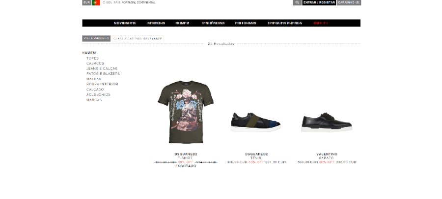 Vários descontos em moda Masculina Vários descontos em moda Masculina