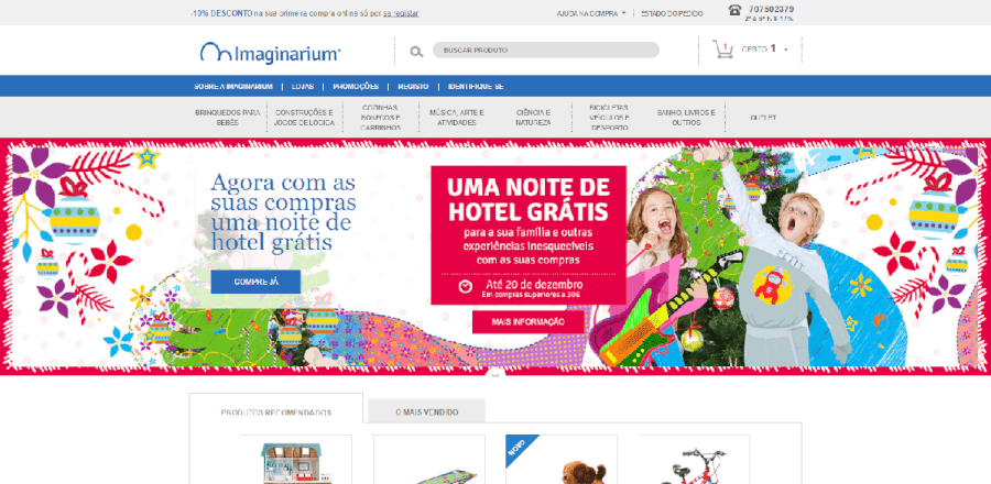 Página inicial do site da Imaginarium Página inicial do site da Imaginarium