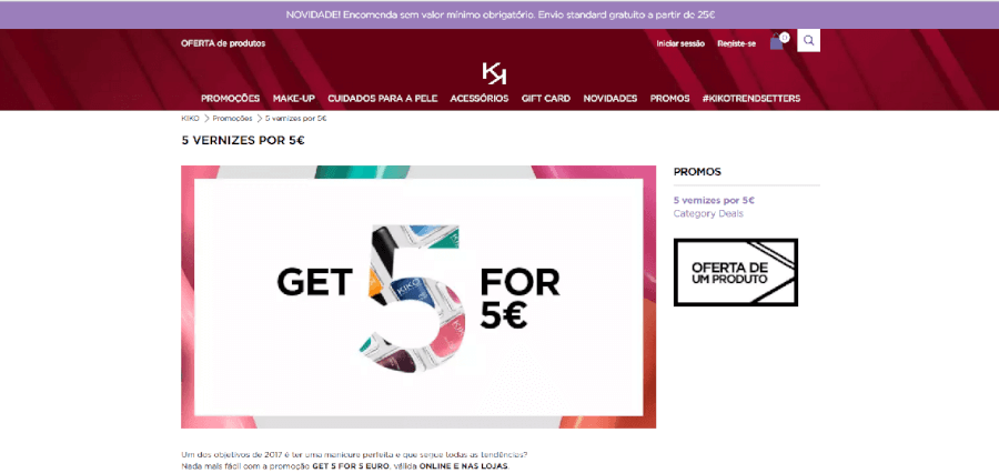 Descontos Kiko em diversos vernizes Descontos Kiko em diversos vernizes