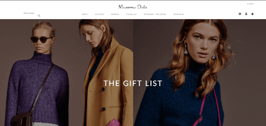 Homepage Massimo Dutti como navegar no site da Massimo Dutti