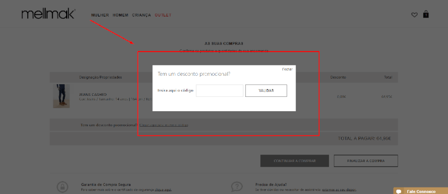 Como aplicar o desconto promocional Mellmak Como aplicar o desconto promocional Mellmak