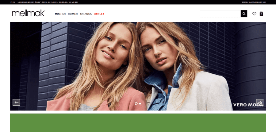 Página inicial do site da Mellmak Página inicial do site da Mellmak