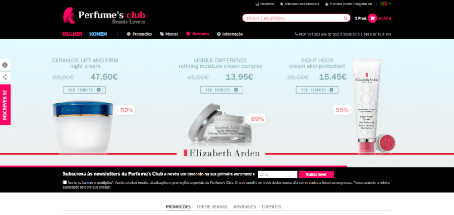 Página inicial do site da Perfumes’s Club como navegar no site da Perfumes’s Club