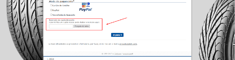 Como aplicar o cupão de desconto Pneucity  Como aplicar o cupão de desconto Pneucity