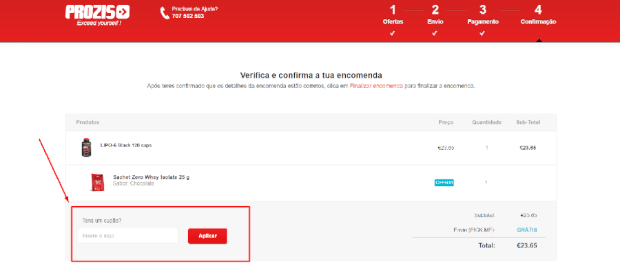 Como aplicar o cupão de desconto Prozis Como aplicar o cupão de desconto Prozis