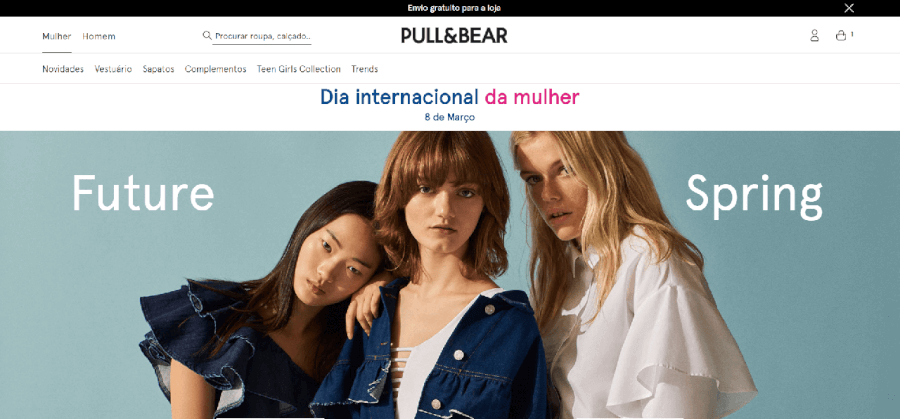 Página inicial do site da Pull & Bear Página inicial do site da Pull & Bear