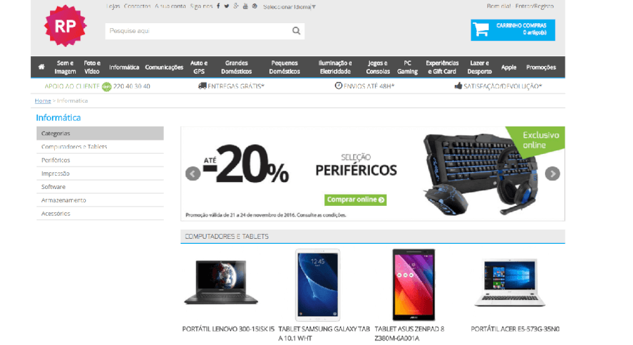 Descontos até 20% em periféricos Descontos até 20% em periféricos