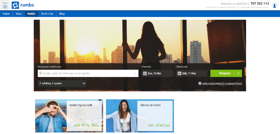 Várias ofertas de hotéis na Rumbo Várias ofertas de hotéis na Rumbo