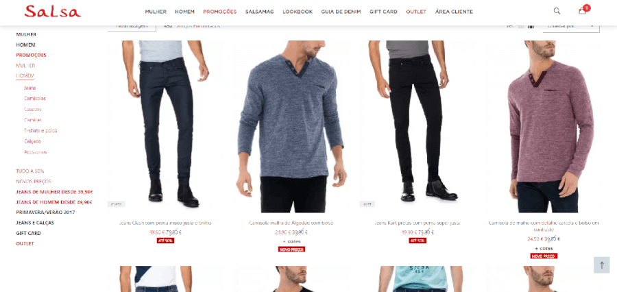 Descontos até 50% em roupa masculina Descontos até 50% em roupa masculina