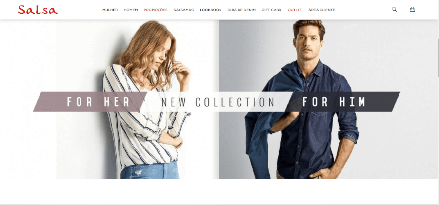 Página inicial do site da Salsa Página inicial do site da Salsa