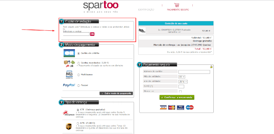 Como utilizar o cupão de redução Spartoo Como utilizar o cupão de redução Spartoo