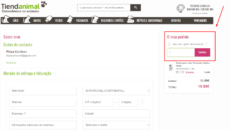 Como Aplicar Cupão promocional Tiendanimal Aplicar Cupão promocional Tiendanimal