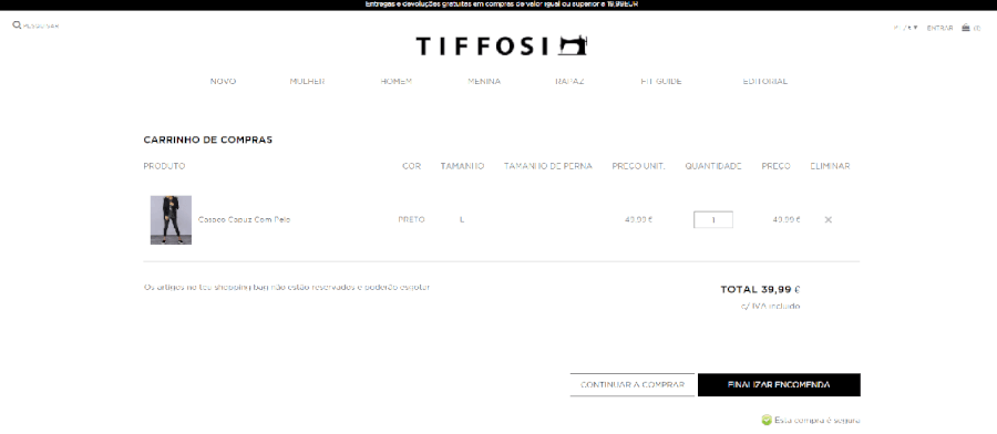 Carrinho de Compras Tiffosi Carrinho de Compras Tiffosi