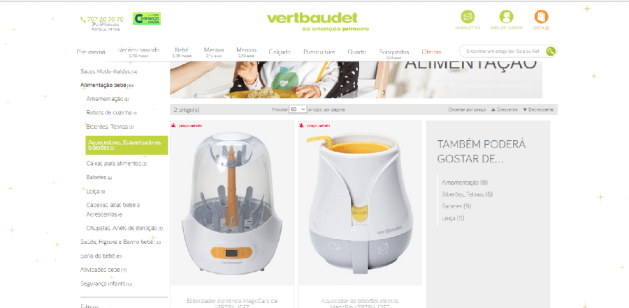 Uma grande variedade de produtos de puericultura   Uma grande variedade de produtos de puericultura