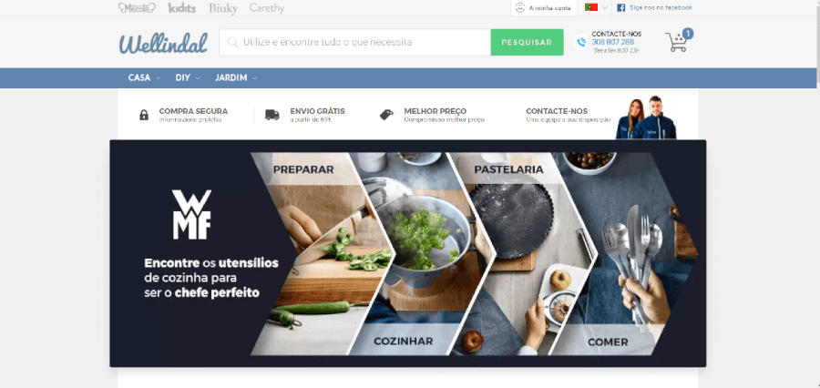 Página inicial do site da Wellindal como navegar no site da Wellindal