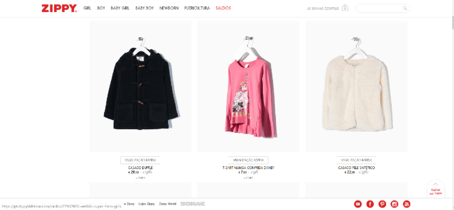 Descontos em vários produtos para menina Descontos em vários produtos para menina