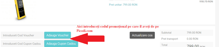 Activare voucher cos de cumpărături