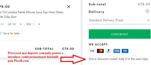 Activare voucher Asos coș de cumpărături