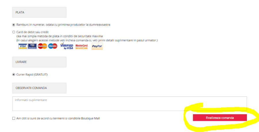 cumpara acum b-mall finalizeaza comanda