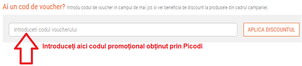 Activare voucher B&B Shop coș de cumpărături