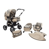 Cărucior 3 în 1 cărucior, scoică și landou