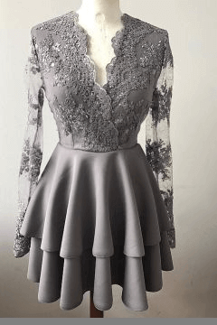 Rochie gri de seară prezentare rochie