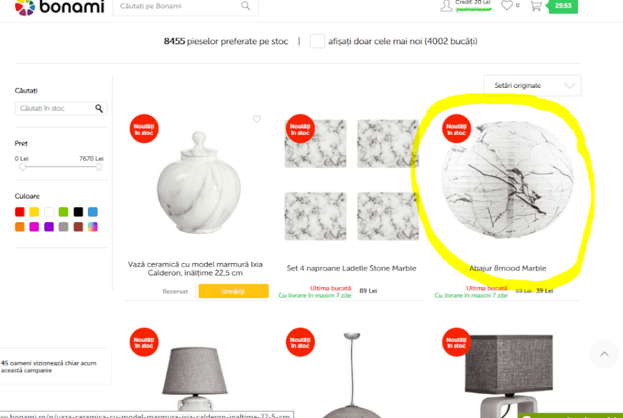 multe produse la dispozitie bonami gama larga