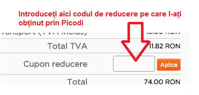 Activare voucher Cartuseria coș de cumpărături