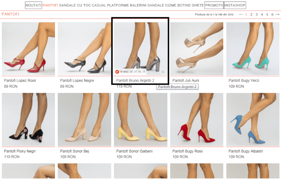 igama variata de incaltari alege produsul