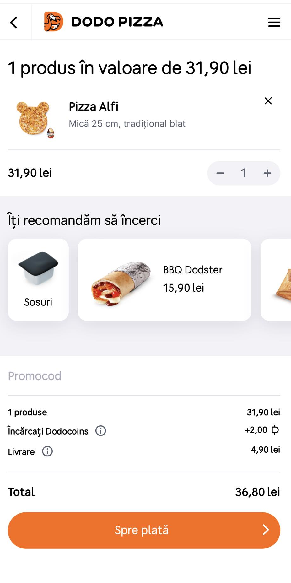Tutorial: Cum să folosești un cod de reducere DODO PIZZA pe mobil