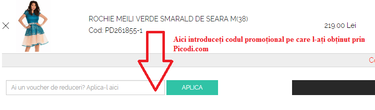 Activare voucher Dy Fashion coș de cumpărături