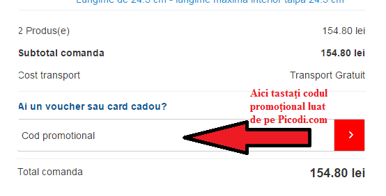 Activare voucher Coş de cumpărături pe Kalapod