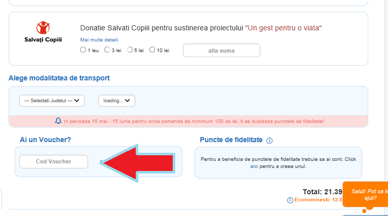Voucher de reducere suplimentara reducere prin cod voucher