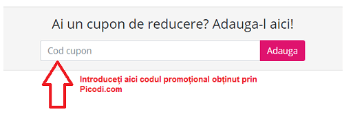 Activare voucher MakeUp Shop coș de cumpărături