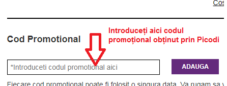 Activare voucher Marionnaud coș de cumpărături