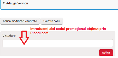 Activare voucher Media Galaxy coș de cumpărături