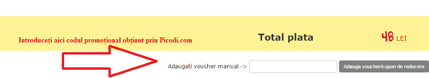 Activare voucher Miniprix coș de cumpărături miniprix