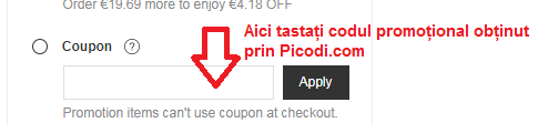 Activare voucher NewChic coș de cumpărături
