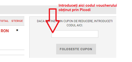 Activare voucher Otter coș de cumpărături