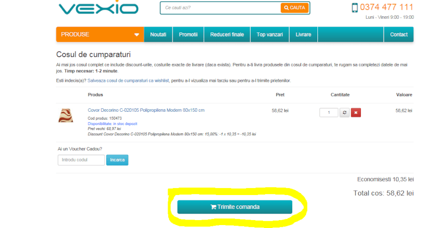 si comanda vine la casa ta vexio-trimite-comanda