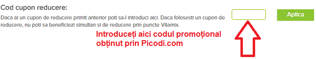 Activare voucher Vitamix.ro coș de cumpărături