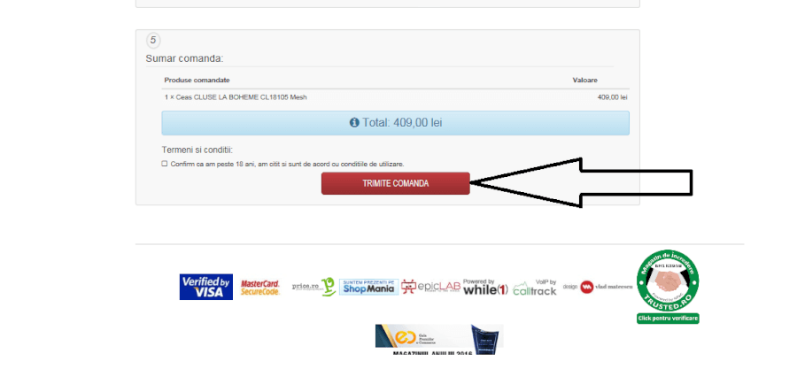 confirma livrarea pentru timpul tau watchshop-trimite-comanda