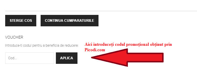 Activare voucher Zenda  coş de cumpărături