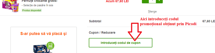 Activare voucher Zooplus coș de cumpărături