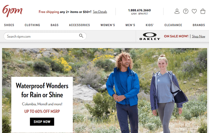 Интернет-магазин 6pm 6pm — главная страница