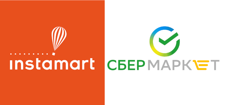 Cтарый и новый логотипы Инстамарт (Сбермаркет)