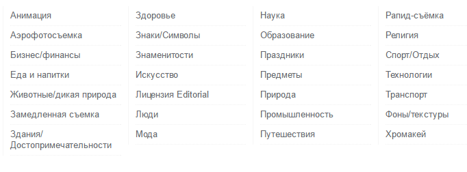 Категории видео на shutterstock.com Категории видео на Шаттерсток