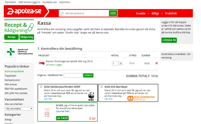 Glöm inte att använda din rabattkod och kampanjkod!